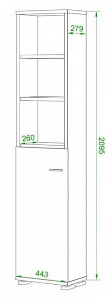 Стеллаж комбинированный Домино нельсон ПУ-20-2 в Заводоуковске - zavodoukovsk.mebel24.online | фото