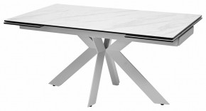 Стол BELLUNO 160 MARBLES KL-99 Белый мрамор матовый, итальянская керамика/ белый каркас, ®DISAUR в Заводоуковске - zavodoukovsk.mebel24.online | фото 2