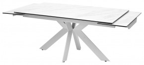 Стол BELLUNO 160 MARBLES KL-99 Белый мрамор матовый, итальянская керамика/ белый каркас, ®DISAUR в Заводоуковске - zavodoukovsk.mebel24.online | фото 5