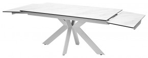 Стол BELLUNO 160 MARBLES KL-99 Белый мрамор матовый, итальянская керамика/ белый каркас, ®DISAUR в Заводоуковске - zavodoukovsk.mebel24.online | фото 7