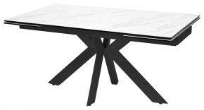 Стол BELLUNO 160 MARBLES KL-99 Белый мрамор матовый, итальянская керамика/ черный каркас, ®DISAUR в Заводоуковске - zavodoukovsk.mebel24.online | фото 1