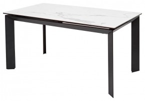 Стол CREMONA 140 HIGH GLOSS STATUARIO Белый мрамор глянцевый, керамика/ черный каркас, ®DISAUR в Заводоуковске - zavodoukovsk.mebel24.online | фото 1