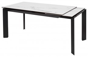 Стол CREMONA 140 HIGH GLOSS STATUARIO Белый мрамор глянцевый, керамика/ черный каркас, ®DISAUR в Заводоуковске - zavodoukovsk.mebel24.online | фото 3