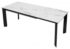 Стол CREMONA 140 HIGH GLOSS STATUARIO Белый мрамор глянцевый, керамика/ черный каркас, ®DISAUR в Заводоуковске - zavodoukovsk.mebel24.online | фото 8