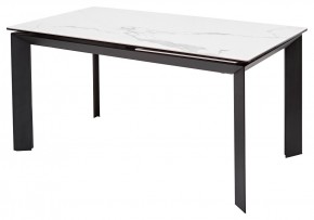 Стол CREMONA 140 MATTE STATUARIO Белый мрамор матовый, керамика/ черный каркас, ®DISAUR в Заводоуковске - zavodoukovsk.mebel24.online | фото 1