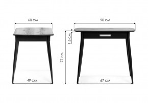 Стол деревянный Вики 90х60х77 делано / черный в Заводоуковске - zavodoukovsk.mebel24.online | фото 2