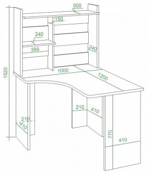 Стол компьютерный Домино Lite СКЛ-Угл120+НКЛ-100 в Заводоуковске - zavodoukovsk.mebel24.online | фото 2