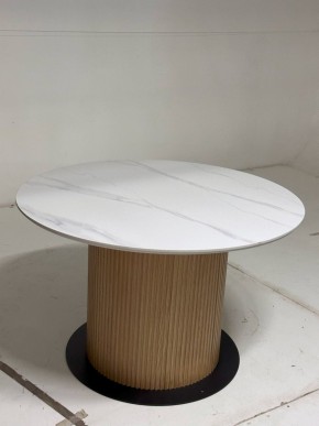 Стол MESA D120 цвет БЕЛЫЙ МРАМОР M326 / Каркас OAK, ®DISAUR в Заводоуковске - zavodoukovsk.mebel24.online | фото 2