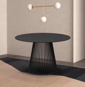 Стол TERNI 120 MATT BLACK MARBLE SOLID CERAMIC Черный мрамор матовый, керамика /Черн.каркас, ®DISAUR в Заводоуковске - zavodoukovsk.mebel24.online | фото 2