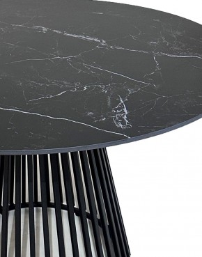 Стол TERNI 120 MATT BLACK MARBLE SOLID CERAMIC Черный мрамор матовый, керамика /Черн.каркас, ®DISAUR в Заводоуковске - zavodoukovsk.mebel24.online | фото 4