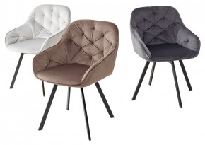 Стул GALE 360 град. поворот. BLUVEL-03 LIGHT GREY, велюр/ черный каркас, М-City в Заводоуковске - zavodoukovsk.mebel24.online | фото 2