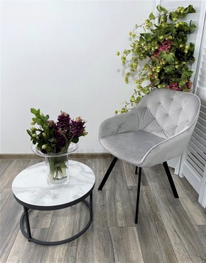 Стул GALE 360 град. поворот. BLUVEL-03 LIGHT GREY, велюр/ черный каркас, М-City в Заводоуковске - zavodoukovsk.mebel24.online | фото 6