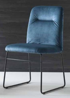 Стул GRETA CB/1904 MET.P15 MATT BLACK/ VENICE S0J OCEAN BLUE в Заводоуковске - zavodoukovsk.mebel24.online | фото