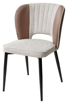 Стул HERMES WZ2042-02 светло-бежевый фактурный велюр/ HK017-31 серо-коричневый PU, М-City в Заводоуковске - zavodoukovsk.mebel24.online | фото 1
