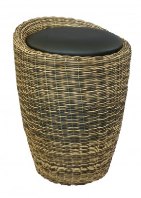 Табурет с местом для хранения LM-1100Rattan, чёрный в Заводоуковске - zavodoukovsk.mebel24.online | фото
