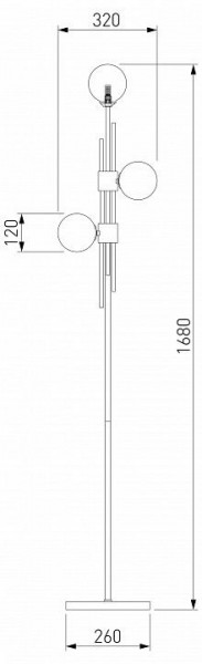 Торшер Eurosvet Volver 01383/3 латунь в Заводоуковске - zavodoukovsk.mebel24.online | фото 2