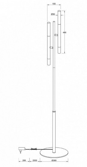 Торшер Maytoni Vigo MOD070FL-02B в Заводоуковске - zavodoukovsk.mebel24.online | фото 3