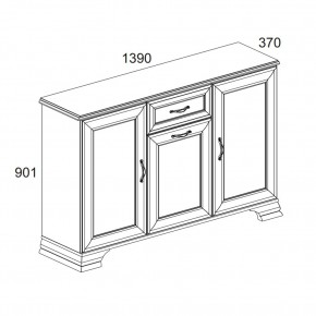 Тумба 3D1S, TIFFANY, цвет вудлайн кремовый в Заводоуковске - zavodoukovsk.mebel24.online | фото 2