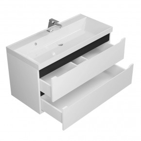 Тумба под раковину Uperwood Tanos 100 см, подвесная, белая/графит в Заводоуковске - zavodoukovsk.mebel24.online | фото 2