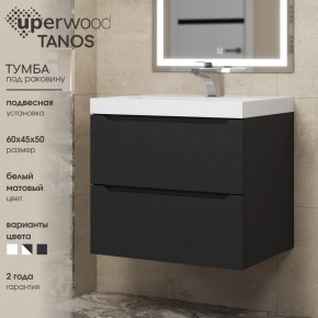 Тумба под раковину Uperwood Tanos 60 см, подвесная, черная матовая в Заводоуковске - zavodoukovsk.mebel24.online | фото 3