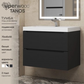 Тумба под раковину Uperwood Tanos 70 см, подвесная, черная матовая в Заводоуковске - zavodoukovsk.mebel24.online | фото 3