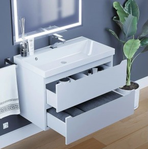 Тумба под раковину Uperwood Tanos 80 см, подвесная, белая матовая в Заводоуковске - zavodoukovsk.mebel24.online | фото 2