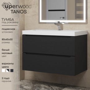 Тумба под раковину Uperwood Tanos 80 см, подвесная, черная матовая в Заводоуковске - zavodoukovsk.mebel24.online | фото 3