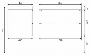 Тумба под раковину Uperwood Tanos 80 см, подвесная, черная матовая в Заводоуковске - zavodoukovsk.mebel24.online | фото 6