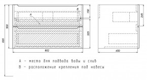 Тумба под раковину Uperwood Tanos 80 см, подвесная, черная матовая в Заводоуковске - zavodoukovsk.mebel24.online | фото 7