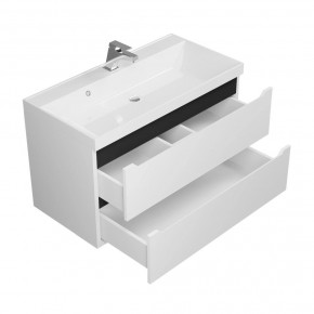 Тумба под раковину Uperwood Tanos 90 см, подвесная, белая/графит в Заводоуковске - zavodoukovsk.mebel24.online | фото 2