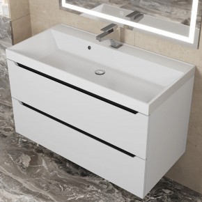 Тумба под раковину Uperwood Tanos 90 см, подвесная, белая/графит в Заводоуковске - zavodoukovsk.mebel24.online | фото 9