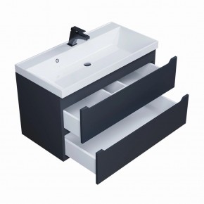 Тумба под раковину Uperwood Tanos 90 см, подвесная, черная матовая в Заводоуковске - zavodoukovsk.mebel24.online | фото 2