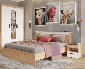 Тумба прикроватная Адель дуб крафт золотой/белый в Заводоуковске - zavodoukovsk.mebel24.online | фото 3