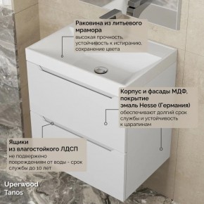 Тумба с раковиной Uperwood Tanos 50 см, подвесная, белая матовая в Заводоуковске - zavodoukovsk.mebel24.online | фото 6