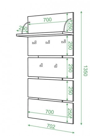 Вешалка настенная Домино нельсон СТ-50 в Заводоуковске - zavodoukovsk.mebel24.online | фото 2