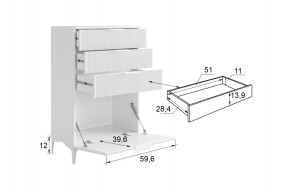ЗЕФИР Гостиная К2 (белое дерево/черный муар) в Заводоуковске - zavodoukovsk.mebel24.online | фото 3